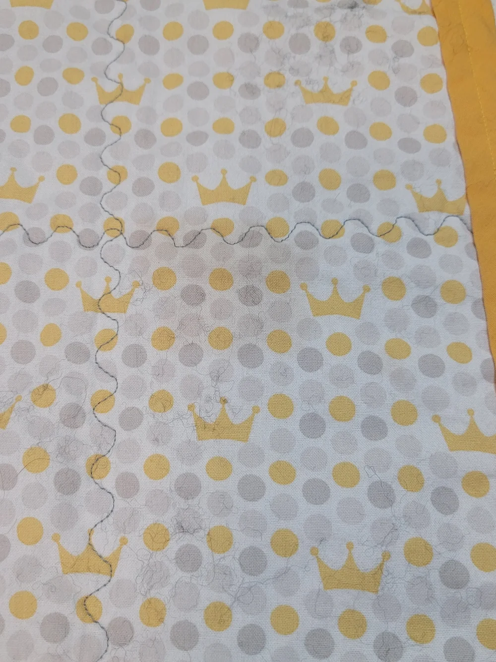 Baby Patchwork Quilted Crib Blanket - Yellow and Gray